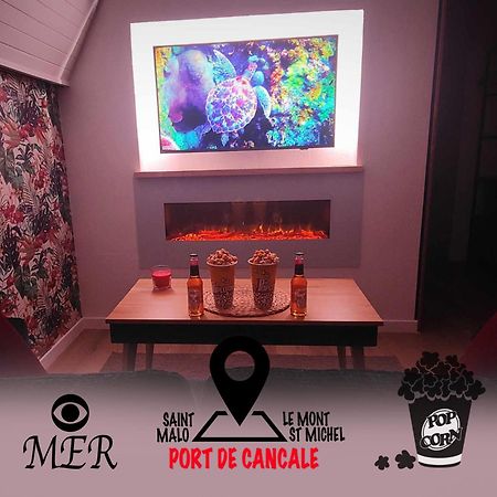 L'Etoile By Mrodbnb - Appart Neuf - Vue Mer - 25M Plage & Resto - Cine - Cheminee - Popcorn Cancale Dış mekan fotoğraf