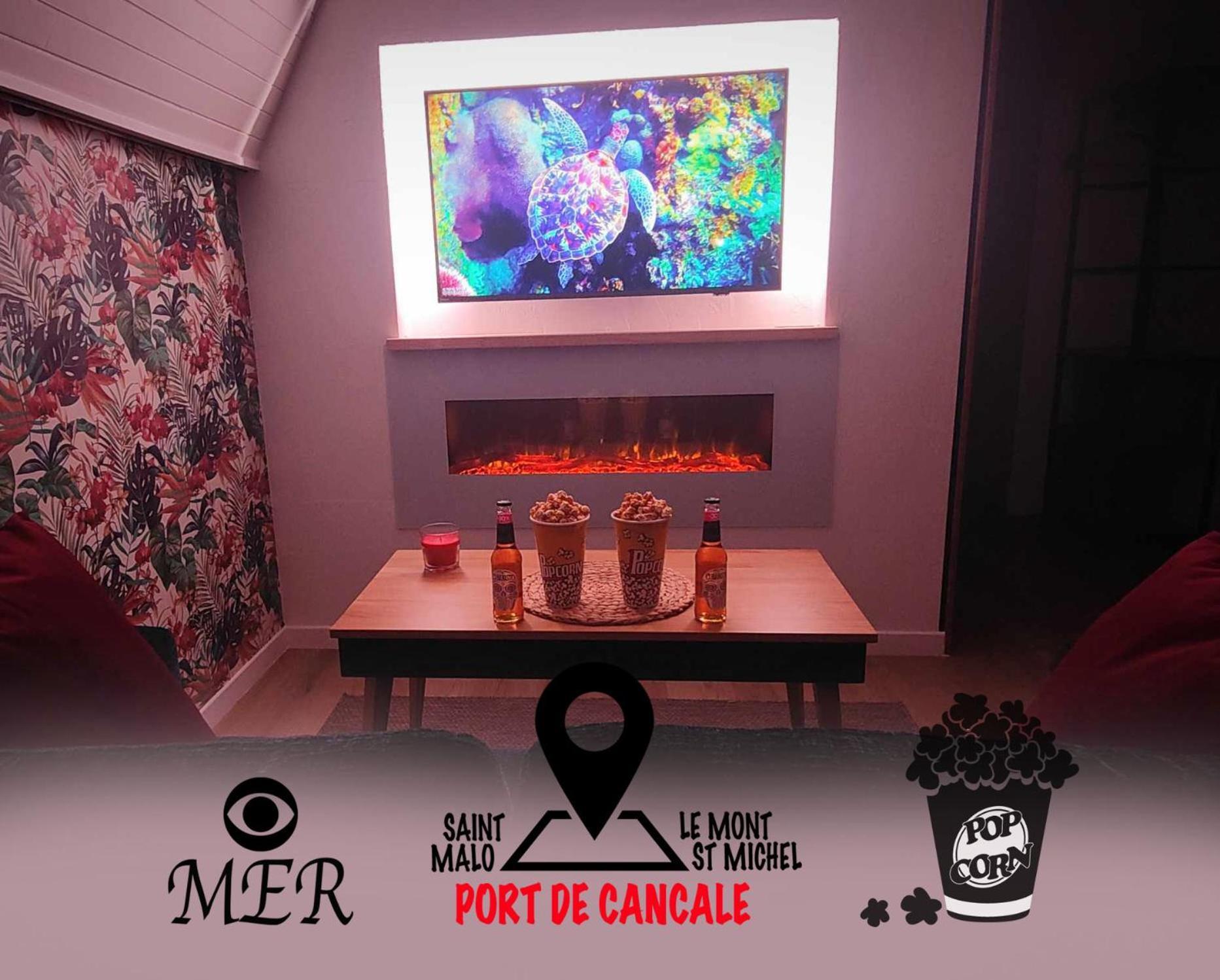 L'Etoile By Mrodbnb - Appart Neuf - Vue Mer - 25M Plage & Resto - Cine - Cheminee - Popcorn Cancale Dış mekan fotoğraf
